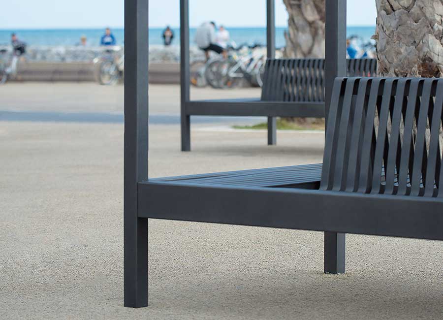 Banc KYOTO conçu et fabriqué par Aréa mobilier urbain