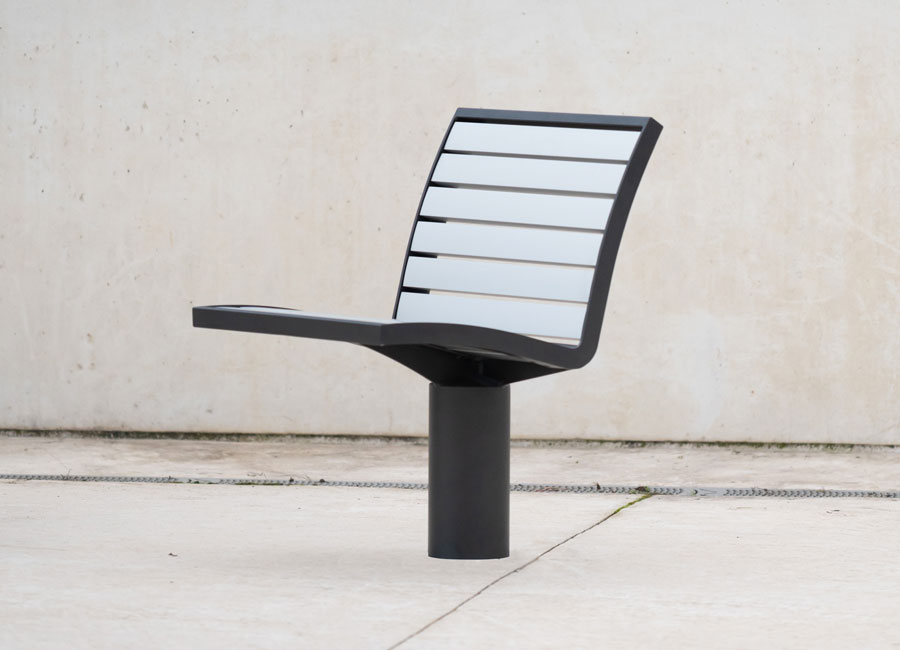 Chaise Denver aluminium conçu et fabriqué par Aréa mobilier urbain