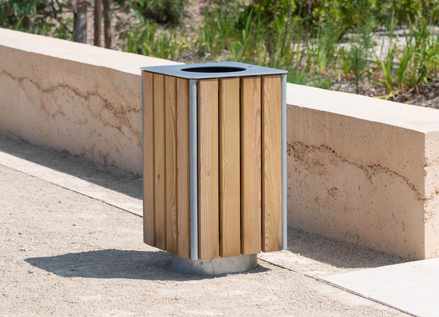 Corbeille Aubépine conçue et fabriquée par Aréa mobilier urbain