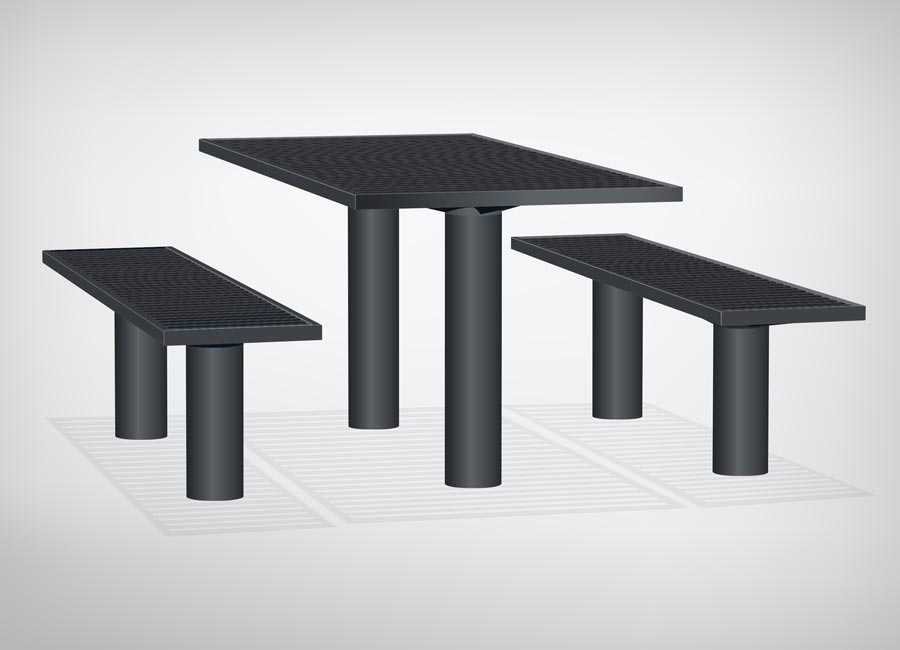 Table de pique nique Toronto conçu et fabriqué par aréa mobilier urbain