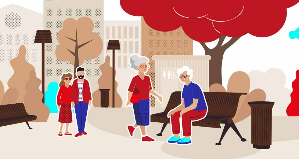 illustration area mobilier urbain, enquete les seniors et le mobilier urbain