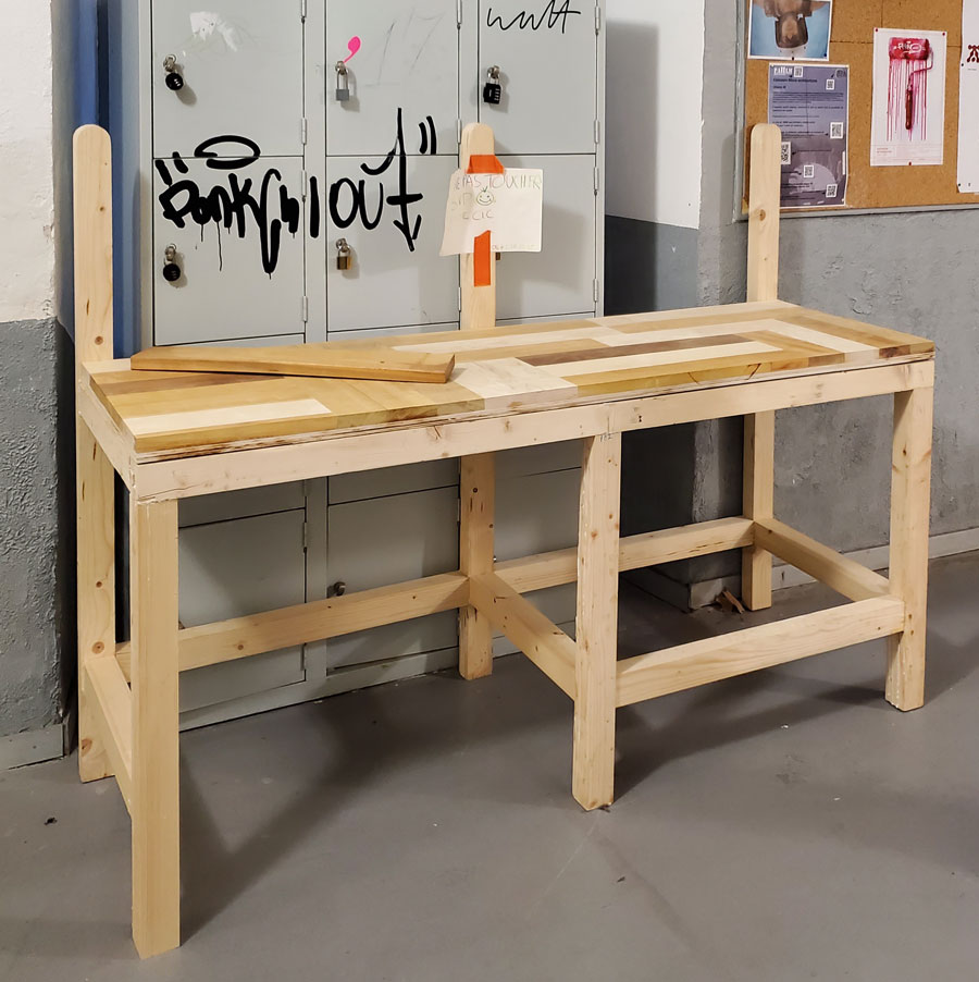 Projet d'un élève de l'isadT, meuble en bois recyclé