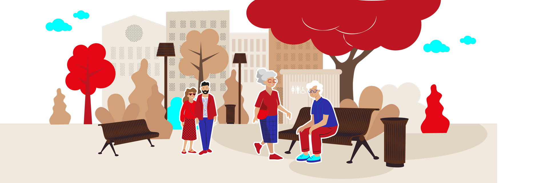 illustration area mobilier urbain, enquete les seniors et le mobilier urbain